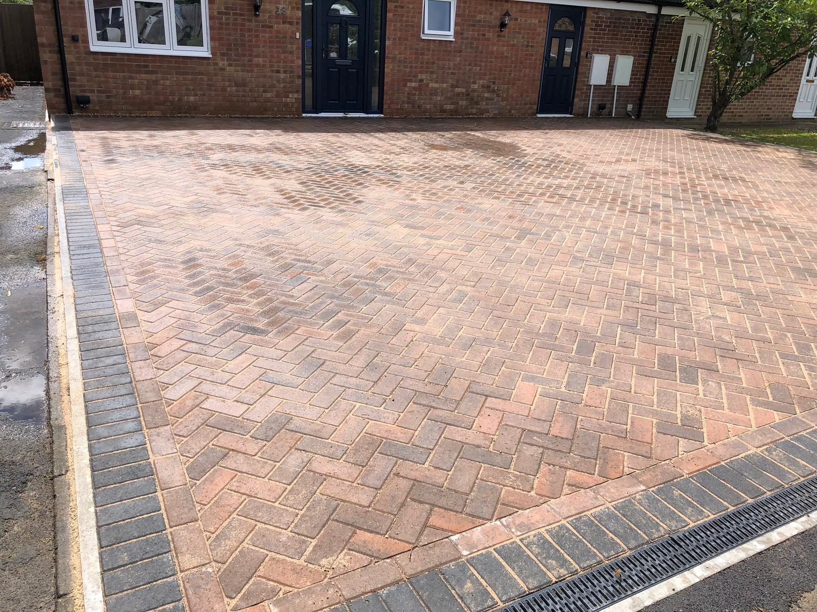 Block paving driveway after completion