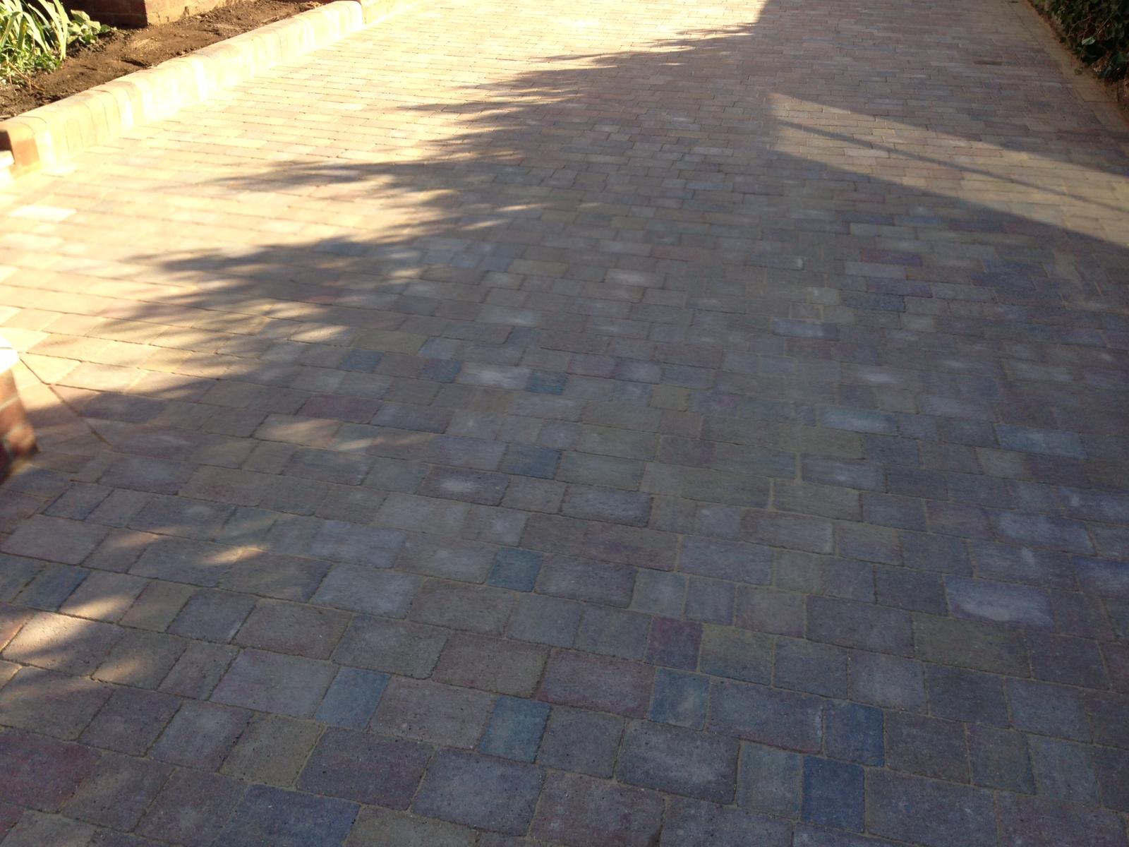 Block paving driveway being installed in Oxfordshire